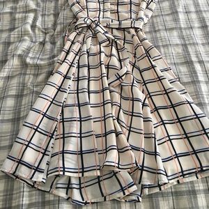 Sleeveless fit and flare tie dress